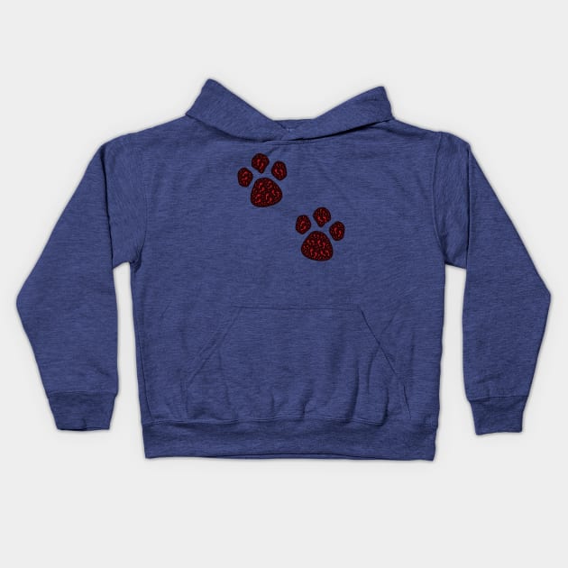 Footy paw prints Kids Hoodie by johnhain